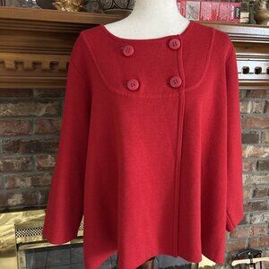 Dressbarn Woman Red Thick Sweater Size 14-16